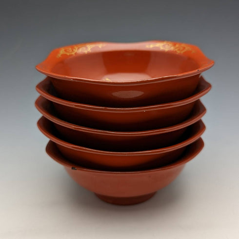 日本アンティーク 昭和初期 だるま柄 仲付 小鉢 5枚セット