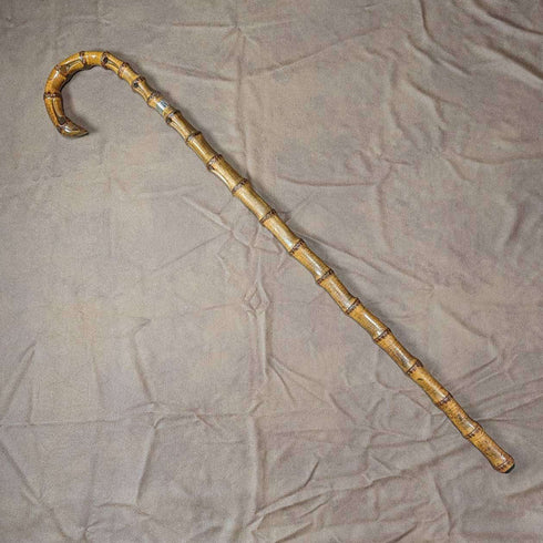 1909 British Antique Men's Walking Stick Thick Bamboo Shaft 84cm