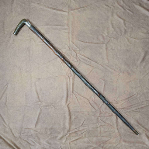 1901 British Antique Men's Walking Stick Horn L-handle 81cm