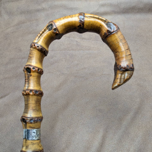 1909年 英国アンティーク 紳士用ステッキ 杖 極太バンブーシャフト 84cm