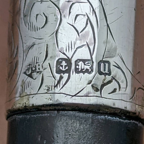 1919年 英国アンティーク 紳士用ステッキ 杖 曲がりホーンハンドル 91cm