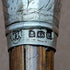 1919 British antique ladies walking stick, sterling silver, round handle, 82cm