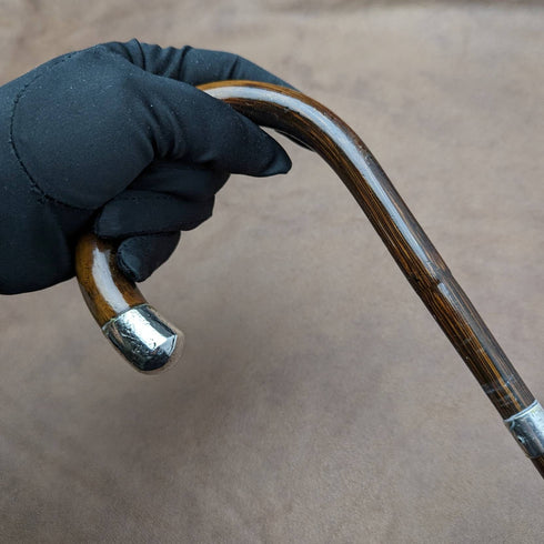 1912年 英国アンティーク 紳士用 軽量ステッキ 杖 曲がりハンドル 91cm