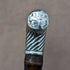 1890 British Antique Men's Walking Stick Pure Silver Derby Handle 92cm