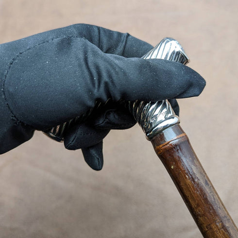 1890年 英国アンティーク 紳士用ステッキ 杖 純銀ダービーハンドル 92cm