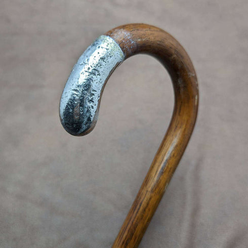 1928 British Vintage Men's Walking Stick with Curved Handle 78cm
