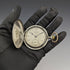 Swiss made antique Leonidas pocket watch flower sculpture silver side hunter case works well