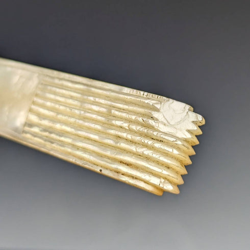 1907年 英国アンティーク 白蝶貝ハンドル 純銀ブレード カトラリー6ペアセット 木箱入り