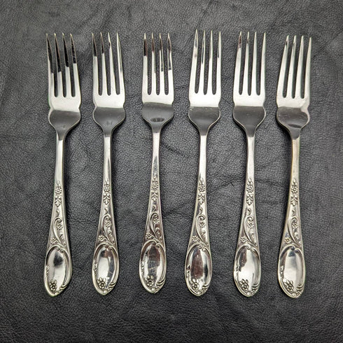 1920 年左右英國古董銀盤魚餐具 6 件套盒裝