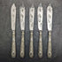 Around 1860 British antique silver plate fish cutlery 5 pair set in wooden box