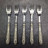 Around 1860 British antique silver plate fish cutlery 5 pair set in wooden box