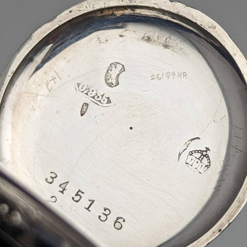 アンティーク スイス製無銘 銀側ニエロ象嵌ケース レディース懐中時計 動作良好