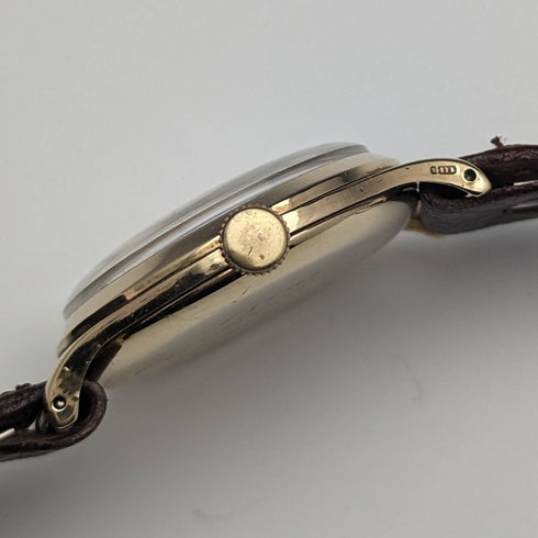 1954 British vintage Garrard K9 solid gold case men's watch works well