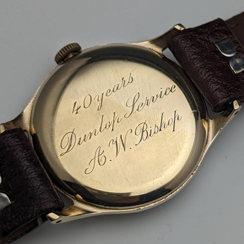 1954 British vintage Garrard K9 solid gold case men's watch works well