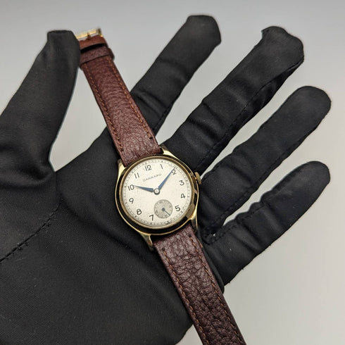 1954 British vintage Garrard K9 solid gold case men's watch works well