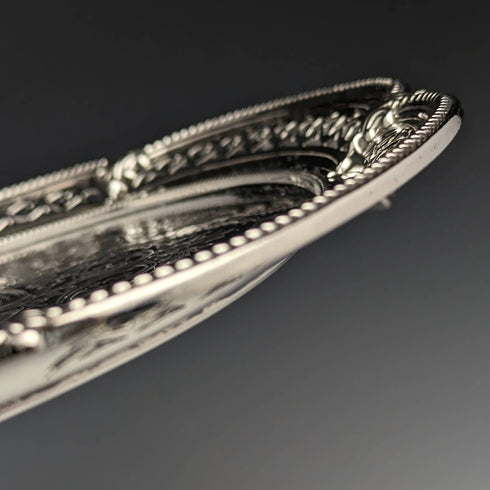 1870 年英國古董純銀 Salva 直徑 26cm 523g Henry Holland