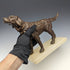 French Antique Dog Shaped Pocket Watch Holder Marble Pedestal Display Stand