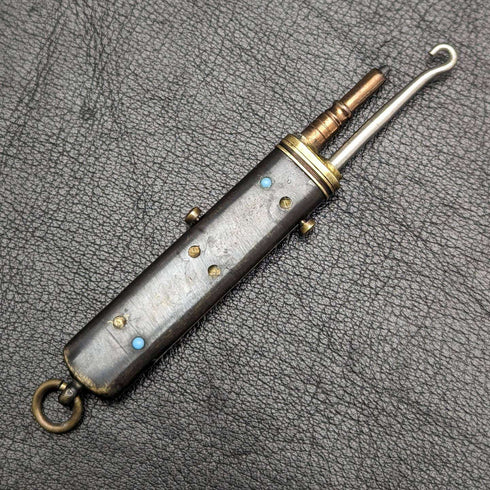 Antique Retractable Multi-Tool Pencil & Hook