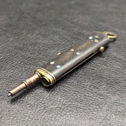 Antique Retractable Multi-Tool Pencil & Hook