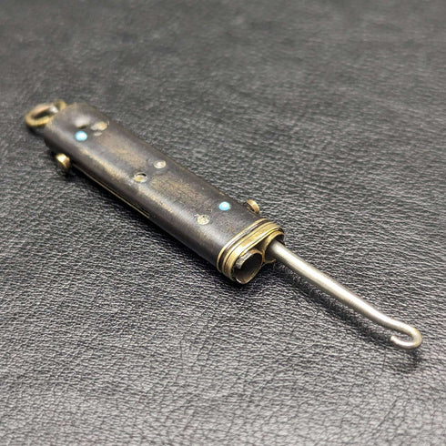 Antique Retractable Multi-Tool Pencil & Hook
