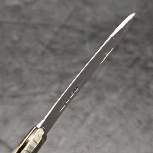 1912 British Antique White Pearl Shell Handle Pure Silver Blade Folding Pen Knife
