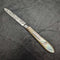 1902 British Antique White Pearl Shell Handle Pure Silver Engraving Blade Folding Pen Knife