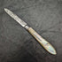 1902 British Antique White Pearl Shell Handle Pure Silver Engraving Blade Folding Pen Knife