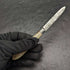 1902 British Antique White Pearl Shell Handle Pure Silver Engraving Blade Folding Pen Knife