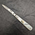 1927 British Antique White Pearl Shell Handle Pure Silver Blade Folding Pen Knife