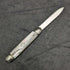 1916 British Antique White Pearl Shell Handle Pure Silver Engraving Blade Folding Pen Knife