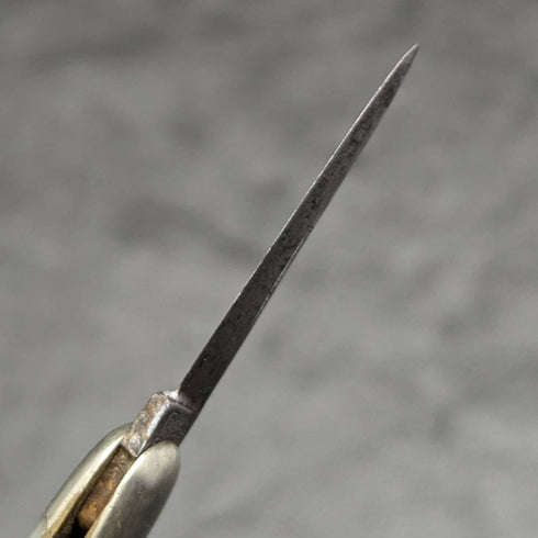 British Antique White Pearl Shell Handle Double Steel Blade Folding Knife