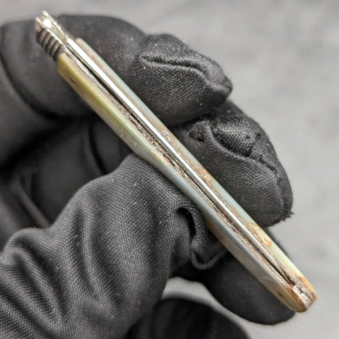 1818年 英国アンティーク 白蝶貝ハンドル 純銀ブレード 折りたたみペンナイフ