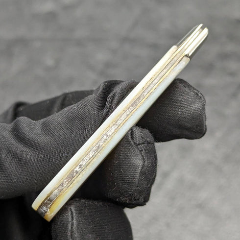 1926年 英国ヴィンテージ 白蝶貝ハンドル 純銀ブレード 折りたたみペンナイフ