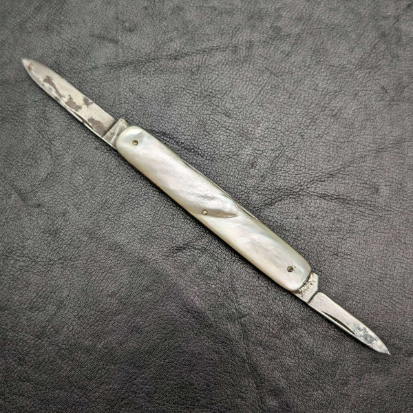 British Antique White Pearl Shell Handle Steel Blade x4 Multi Tool