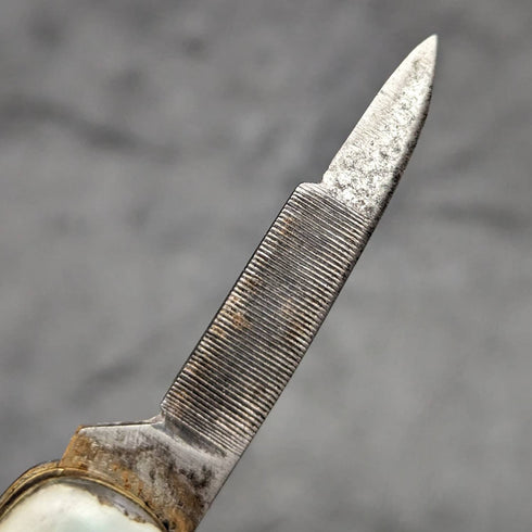 英国アンティーク 白蝶貝ハンドル スチールブレードx4 マルチツール