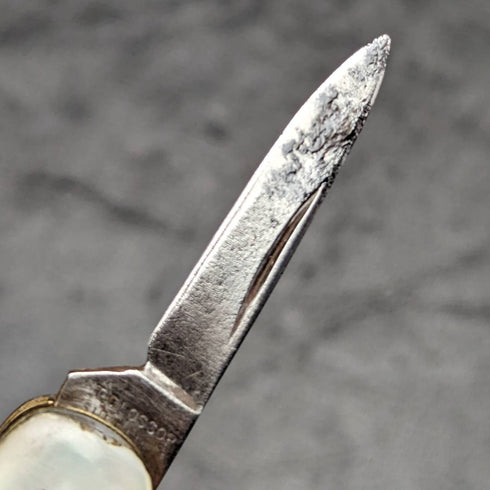 英国アンティーク 白蝶貝ハンドル スチールブレードx4 マルチツール