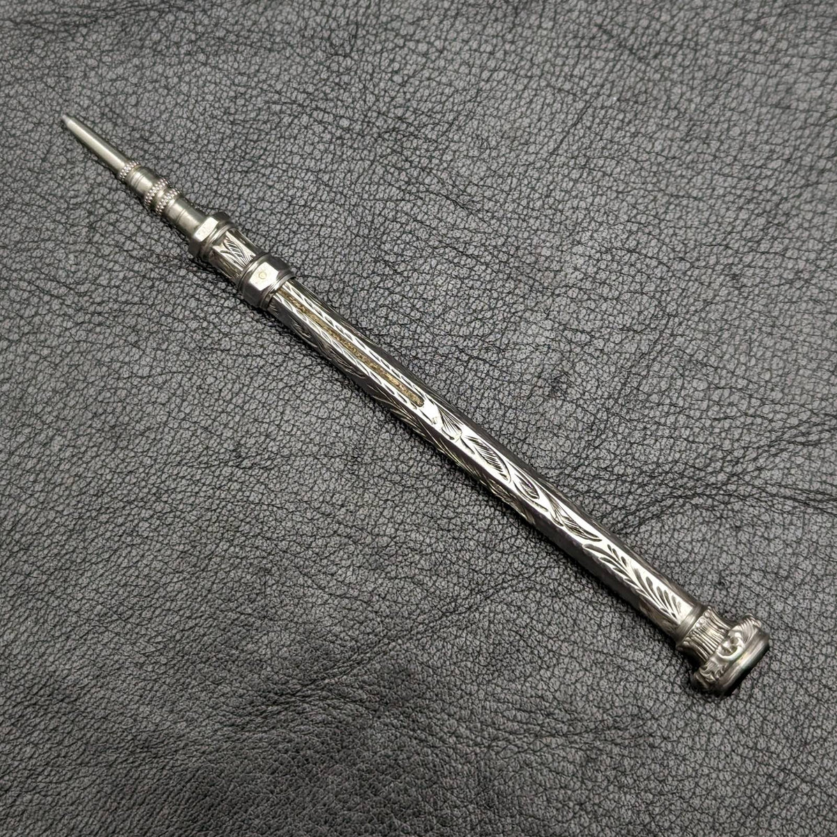 1896年 英国アンティーク 純銀製 シャープペンシル 伸縮式76-96mm