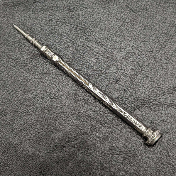 1896 British Antique Sterling Silver Mechanical Pencil Telescopic 76-96mm Magic Pencil