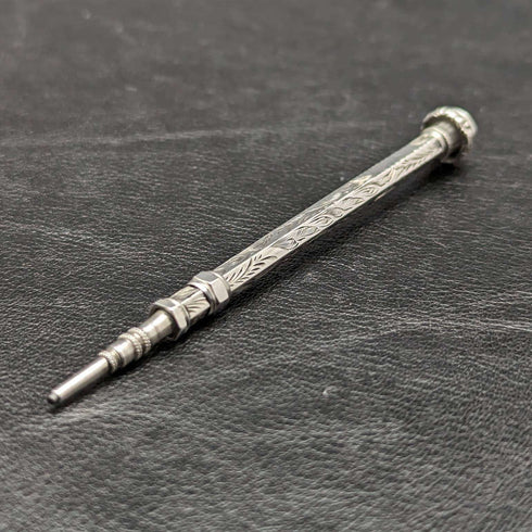1896 British Antique Sterling Silver Mechanical Pencil Telescopic 76-96mm Magic Pencil