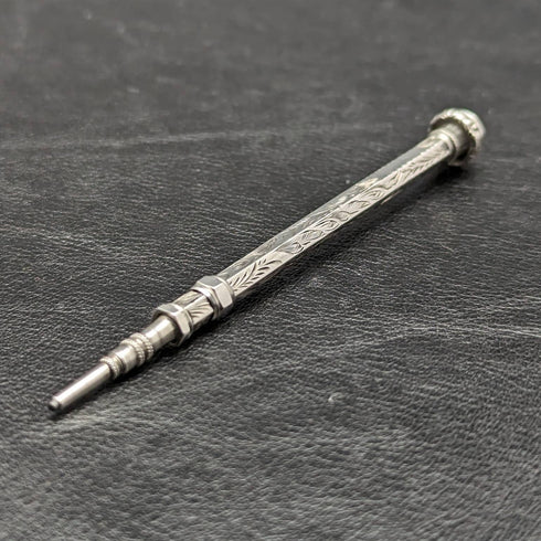 1896 年英國古董純銀自動鉛筆伸縮式 76-96 毫米魔術鉛筆