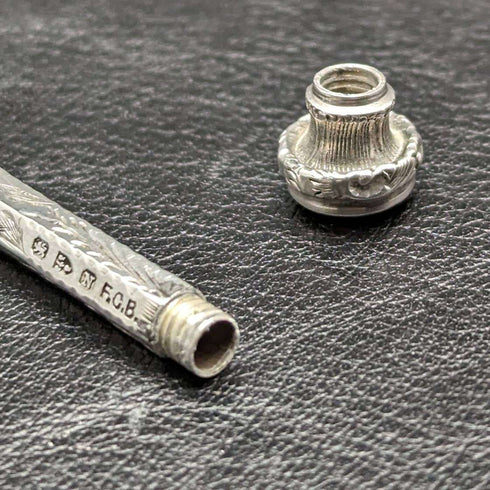 1896 British Antique Sterling Silver Mechanical Pencil Telescopic 76-96mm Magic Pencil