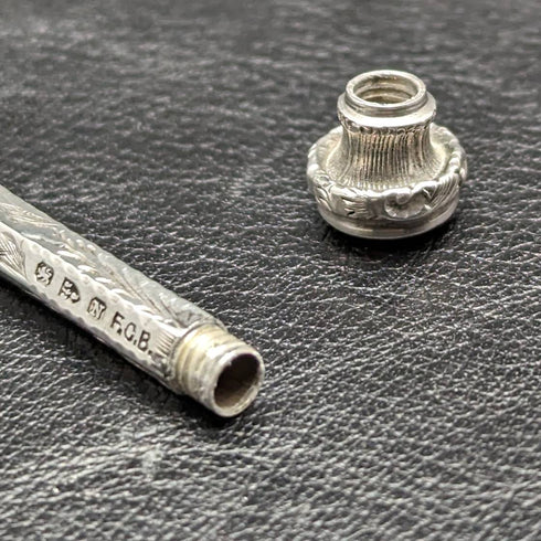 1896 年英國古董純銀自動鉛筆伸縮式 76-96 毫米魔術鉛筆