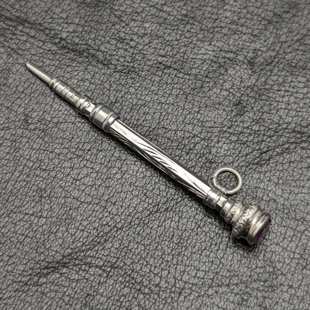 1908 British Antique Sterling Silver Mechanical Pencil Super Small 