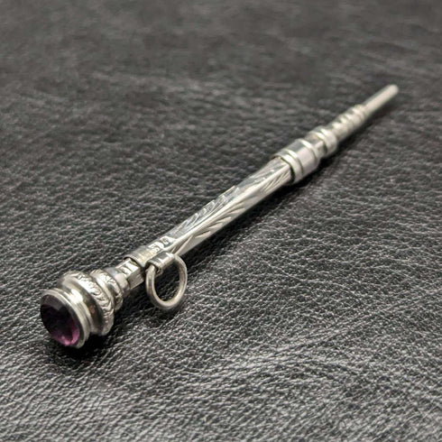 1908 British Antique Sterling Silver Mechanical Pencil Super Small Telescopic 40-55mm Magic Pencil