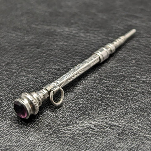 1908 年英國古董純銀自動鉛筆超小伸縮 40-55 毫米魔術鉛筆