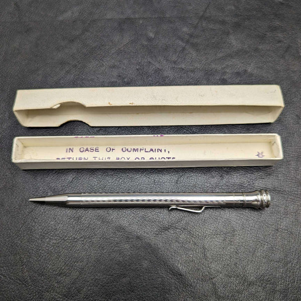British vintage Eversharp silver plated mechanical pencil in paper box