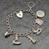 British vintage sterling silver charm bracelet 19g