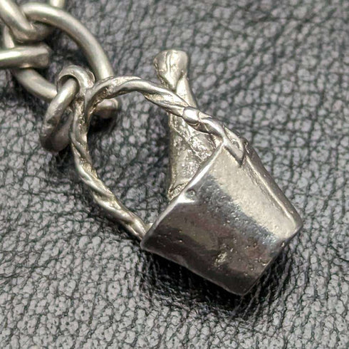 British vintage sterling silver charm bracelet 19g
