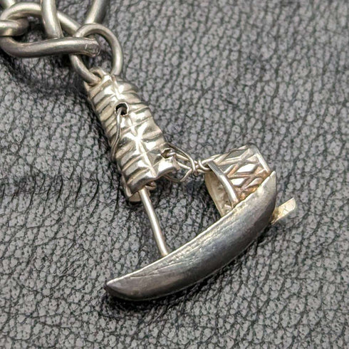 British vintage sterling silver charm bracelet 19g