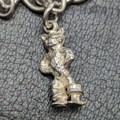 British vintage sterling silver charm bracelet 19g